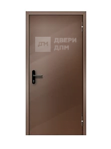 Коричневая противопожарная дверь EI-60 однопольная глухая ДП-671